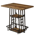 39 inch kitchen island with wine rack and lower shelf on a white background