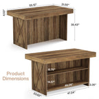 Dimension diagram showing 55.12 by 31.5 by 35.43 inches and a 4.53 inch thick countertop