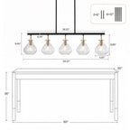 Dimension drawing showing the 39.37 inch bar, 5.91 inch shades and 36.22 inch rod spacing