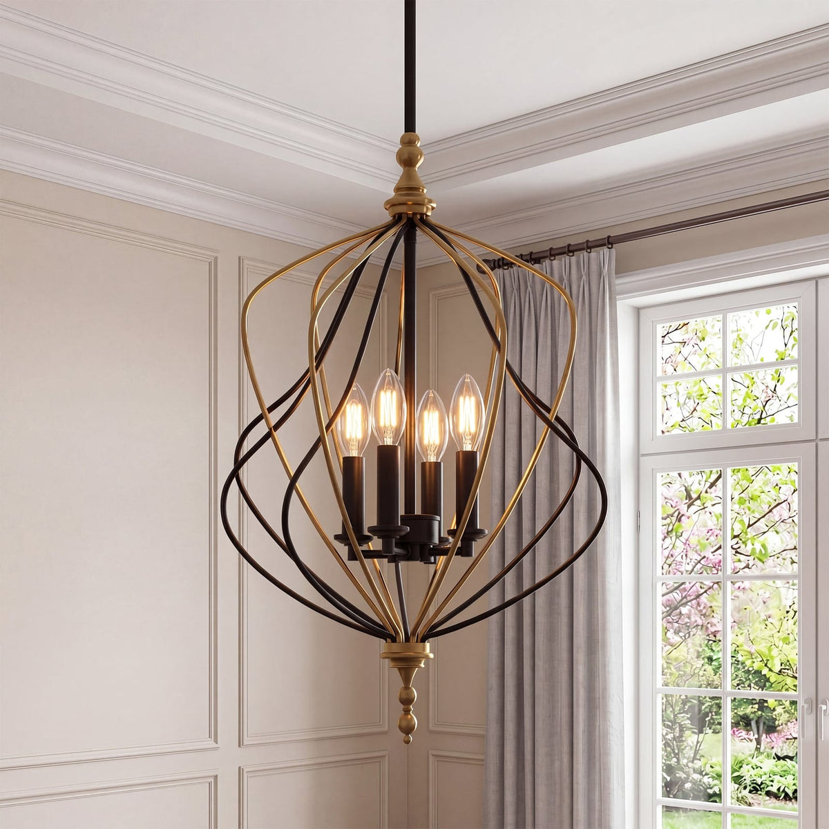 4 Light Chandelier, view 1