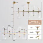 Measured drawing showing the 40.55 inch bar, 4.92 inch shades and the rod lengths supplied