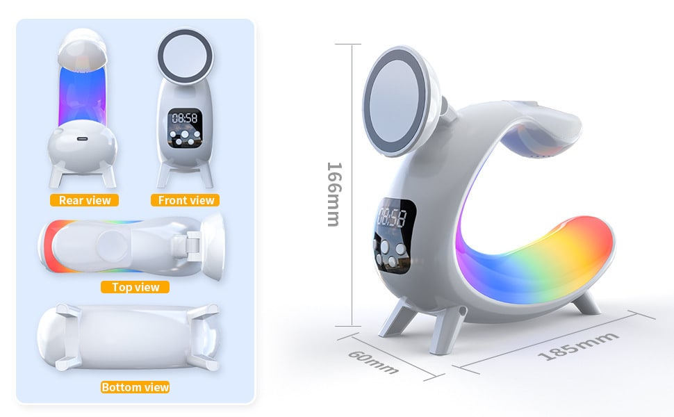 Bedside charging lamp dimensions diagram