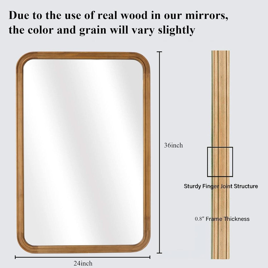 Dimension diagram: 36 in by 24 in with a 0.8 in frame and finger joint detail