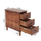 Dimension diagram: 23.62 x 11.81 x 25.59 in with drawer interiors 17.71 x 9.05