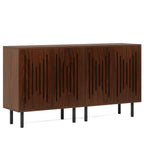 Walnut sideboard cabinets set of 2 on a plain background