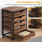 Graphic showing the two ways to fit the drawer stoppers