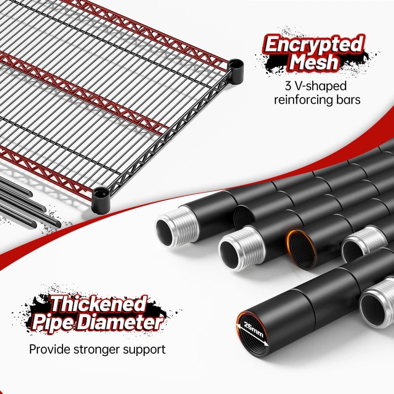 Detail graphic: wire deck shown with three V shaped reinforcing bars underneath, next to thickened steel posts