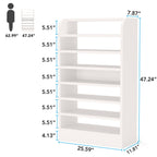 Dimension diagram: 25.59 x 11.81 x 47.24 in with 5.51 in shelf spacing