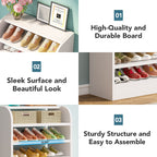 Callouts: durable board, sleek surface, sturdy structure easy to assemble