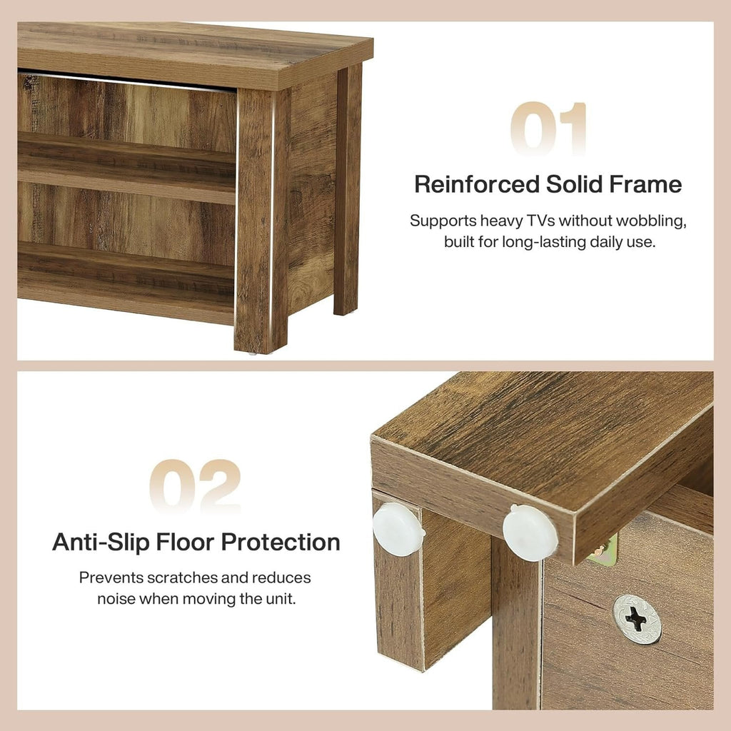 Detail: reinforced frame and anti-slip floor protection feet