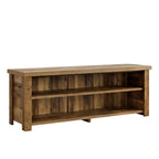Farmhouse 2 tier TV stand on a white background