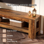 Close-up of the natural wood grain top and easy to clean surface with a lantern