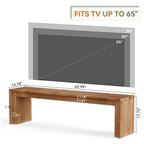 Fits TVs up to 65 inch diagram: 62.99 x 13.78 x 17.72 in with 1.18 in top