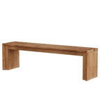 Solid wood low TV stand on a white background