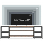 TV size diagram showing the stand rated for TVs up to 85 inches