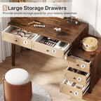 Five drawers numbered 1 to 5 open, showing storage for brushes and palettes