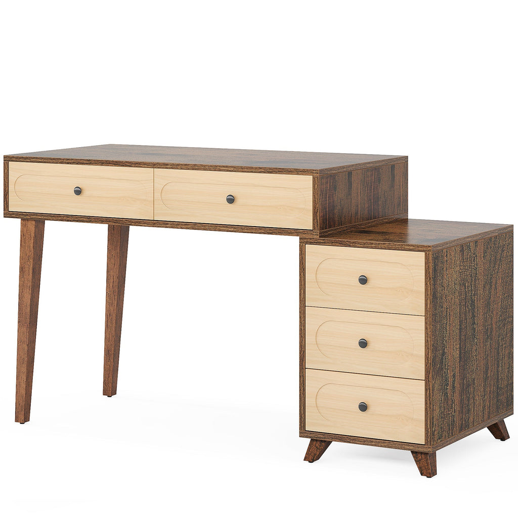 Stowena makeup vanity table with 5 drawer cabinet, no mirror or stool included