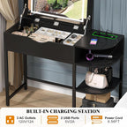 Built in charging station with 3 AC outlets, 2 USB ports and a 6.56 foot cord