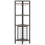 4 Tier Corner Wine Rack with Glass Holder, view 4