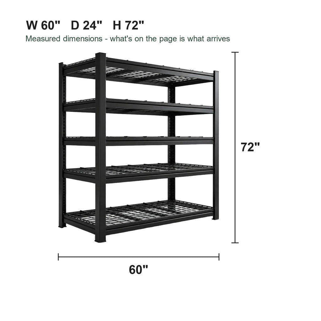 Dimension diagram: 60 in W x 24 in D x 72 in H