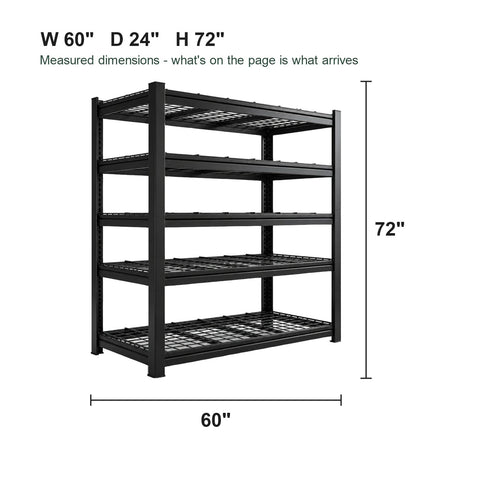 Dimension diagram: 60 in W x 24 in D x 72 in H