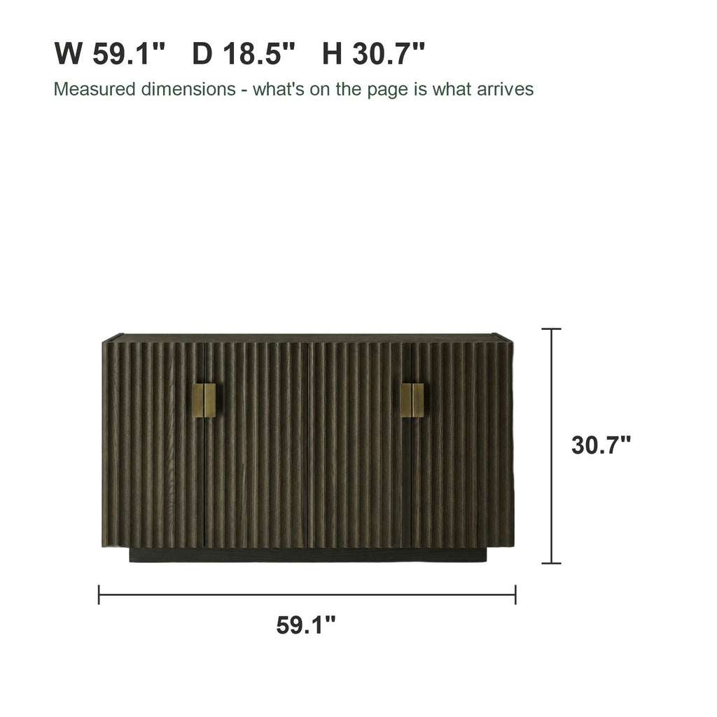 Sloane sideboard measured dimensions: 59.1 inches wide, 18.5 inches deep, 30.7 inches tall