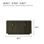 Sloane sideboard measured dimensions: 59.1 inches wide, 18.5 inches deep, 30.7 inches tall