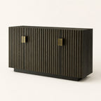 Sloane fluted sideboard three-quarter angle view on cream background